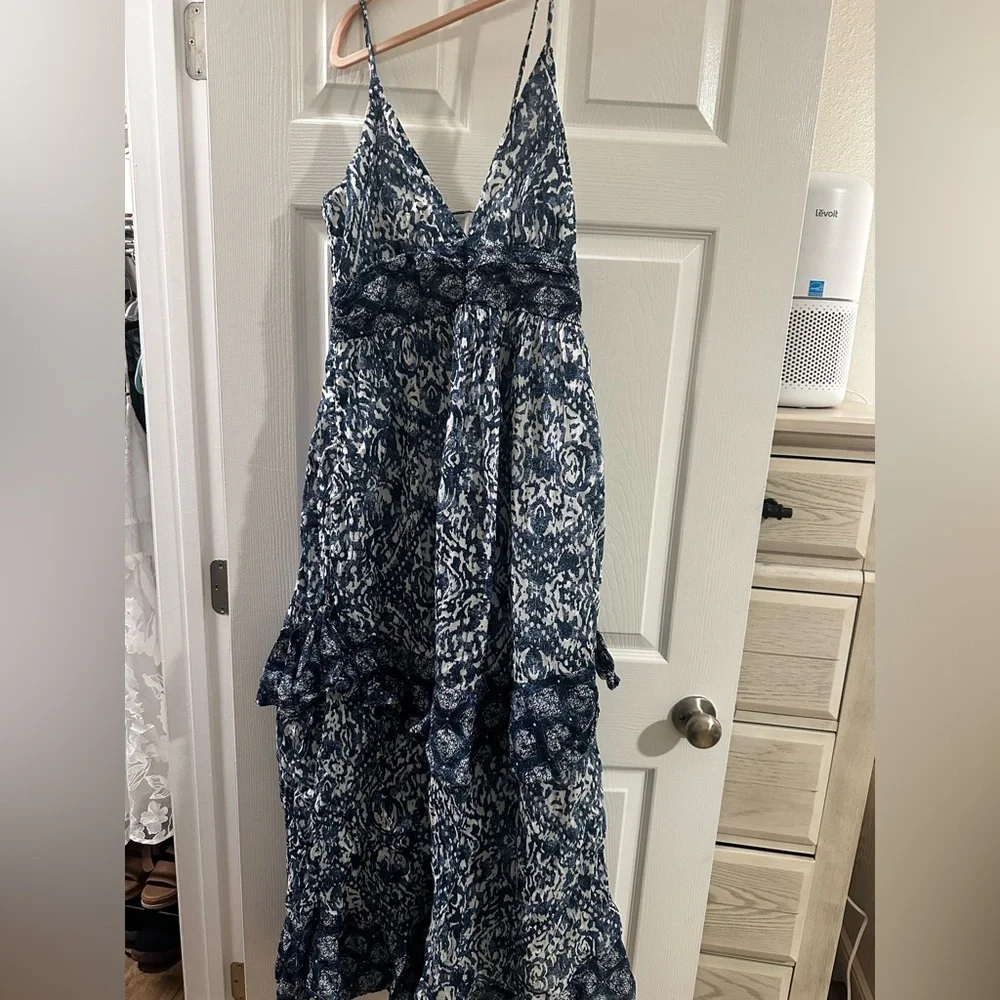 Abercrombie & Fitch Blue Printed Maxi Dress